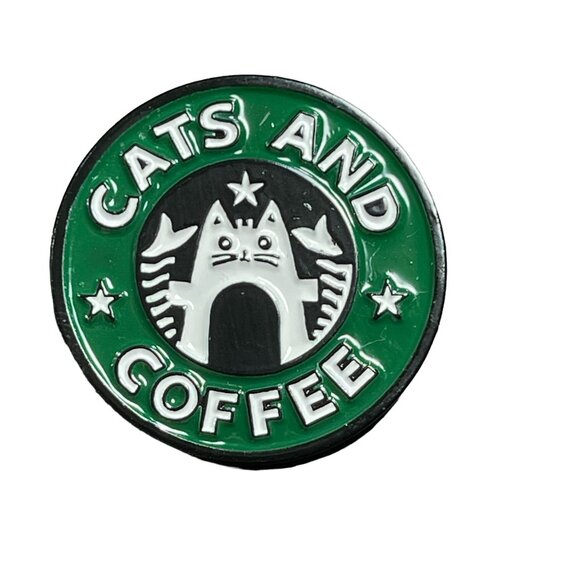 none Jewelry - Cats Coffee Lapel Pin Drink Kitten Brooch Badge Accessories Jewelry Gift Pin